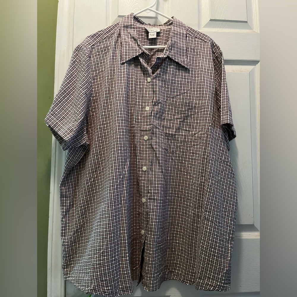 Short sleeve 100% cotton button down camp shirt size 26/28